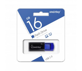 Флеш накопитель 16Gb USB 2.0 SmartBuy Click Black-Blue (SB16GBCL-B)