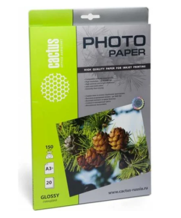 Фотобумага Cactus A3+ Глянцевая 150г/м 20л (CS-GA315020)
