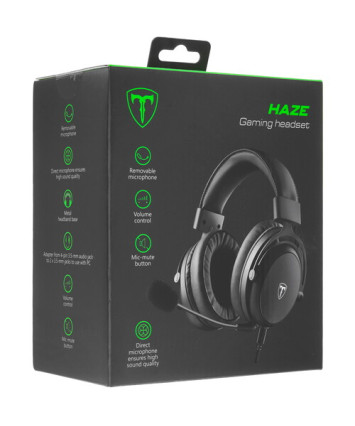 Гарнитура игровая T-Line Haze, черный, провод 2 м.
