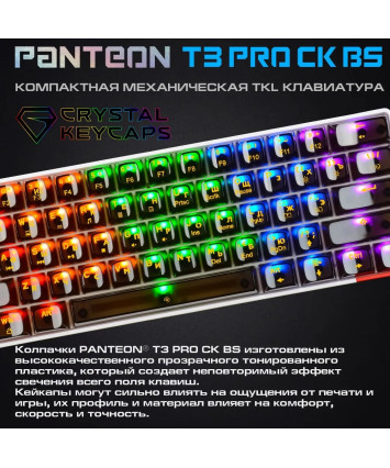 Клавиатура механическая Panteon T3  PRO CK BS USB, бел-чёрная