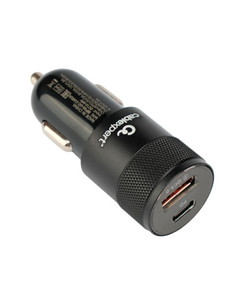 Автомобильное ЗУ Cablexpert MP3A-UC-CAR24 (38 Вт, 9-12 В, 1хUSB, 1хType-C, 3A), QC3.0/PD