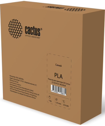 Пластик для 3D принтера Cactus CS-3D-PLA-1KG-BLUE PLA d1.75мм 1кг L326м 1цв., голубой
