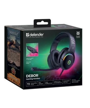 Гарнитура игровая Defender Debor, черный