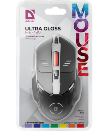 Мышь проводная Defender Ultra Gloss MB-490
