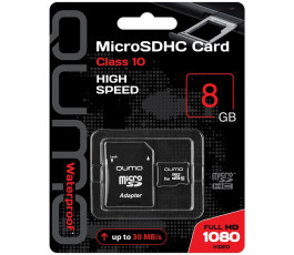 Карта памяти MicroSDHC 8Gb QUMO QM8GMICSDHC10 Class 10