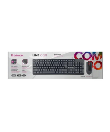 Проводной набор клавиатура + мышь Defender  Line C-511 RU,черный