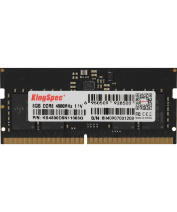Модуль памяти SODIMM DDR5 8Gb PC38400 4800MHz Kingspec KS4800D5N11008G