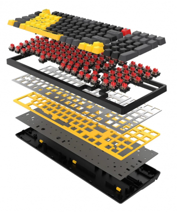Клавиатура механическая A4Tech Bloody S98, желтый/серый, USB