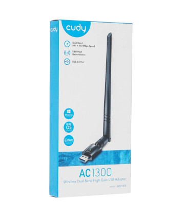 Беспроводной двухдиапазонный сетевой USB адаптер Cudy WU1400