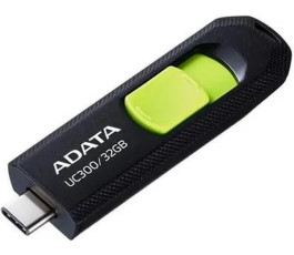 Флеш накопитель 32Gb USB 3.2 AData UC300 ACHO-UC300-32G-RBK/GN черный/зеленый