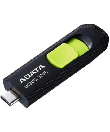 Флеш накопитель 32Gb USB 3.2 AData UC300 ACHO-UC300-32G-RBK/GN черный/зеленый