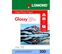 Фотобумага Lomond А4 Глянцевая (0102020) 200g/m 50л 210х297мм