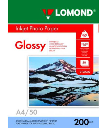 Фотобумага Lomond А4 Глянцевая (0102020) 200g/m 50л 210х297мм