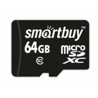 Карта памяти MicroSDXC Card 64Gb Smartbuy class 10 (с адаптером)