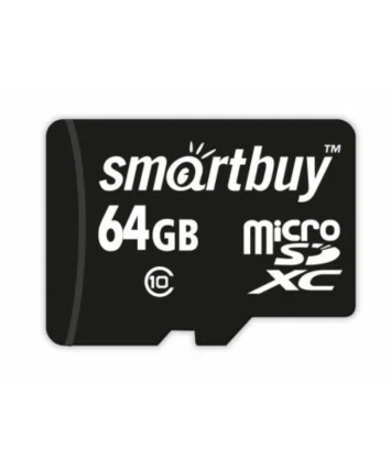 Карта памяти MicroSDXC Card 64Gb Smartbuy class 10 (с адаптером) (SB64GBSDCL10-01LE)