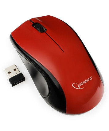 Мышь беспроводная Gembird MUSW-320-R, красный, USB