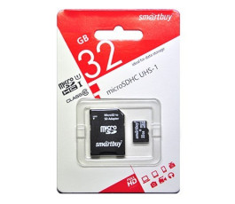 Карта памяти MicroSDHC UHS-I Card 32Gb Smartbuy class 10 (c адаптером) (SB32GBSDCL10-01)