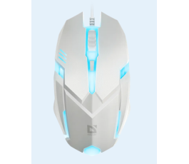 Мышь проводная Defender Cyber MB-560L, 7цветов, белый