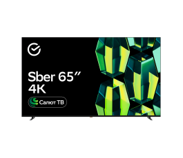 Телевизор 65" Sber SDX 65U4121, 4K Ultra HD, 60 Гц, Wi-Fi, Smart TV, Салют ТВ, черный