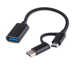 Переходник OTG USB Type-C(M)+MicroUSB(M)/AF Cablexpert A-OTG-CMAF2-2in1