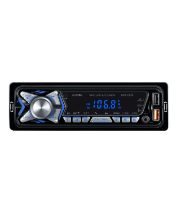 Автомагнитола Digma MCP-227B 1DIN 2x45Вт BT5.0 USB2.0 AUX 2 ПДУ