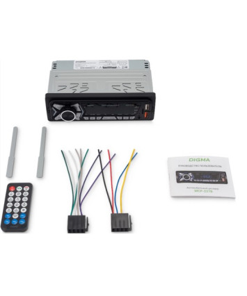 Автомагнитола Digma MCP-227B 1DIN 2x45Вт BT5.0 USB2.0 AUX 2 ПДУ
