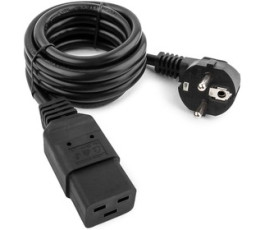 Кабель питания БП/Сеть Cablexpert PC-186-C19, Schuko-С19, 3x1.5мм2, 16А, черный