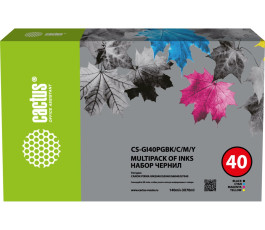 Комплект чернил Cactus CS-GI40PGBK/C/M/Y 350мл для Canon PIXMA G5040/G6040/GM2040