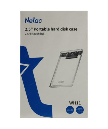 Контейнер для жесткого диска/SSD 2,5" USB 3.0 NETAC WH11 (NT07WH11-30B0), A to B, прозрачный