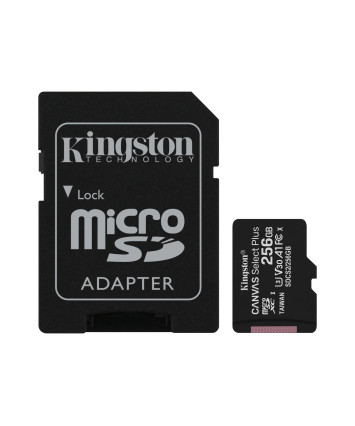 Карта памяти MicroSDXC UHS-I Card 256GB Kingston Canvas Select Plus Class10 (с адаптером)