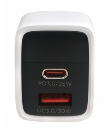 Универсальное СЗУ с дисплеем Cablexpert MP3A-PC-52 (35Вт, 1 USB, 1 Type-C, 3А), QC4.0/PD3.0, белый