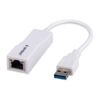 Проводной сетевой USB LAN адаптер Gembird NIC-U11, RJ45 10/100/1000Mbps, USB 3.0, белый