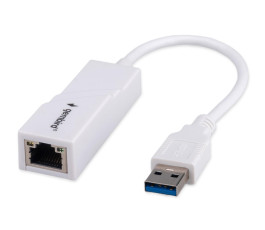 Проводной сетевой USB LAN адаптер Gembird NIC-U11, RJ45 10/100/1000Mbps, USB 3.0, белый