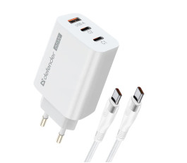 Универсальное СЗУ Defender UPC-60 65W (USB-A, 2xType-C), + кабель Type-C - Type-C