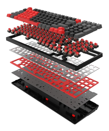 Клавиатура механическая A4Tech Bloody S98, красный/черный, USB