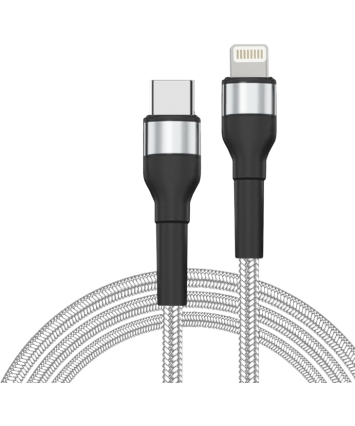 Кабель Type C - Lightning JETACCESS JA-DC60, 2м, серебристый
