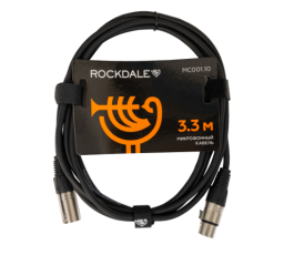 ROCKDALE MC001.10 (3.3 м.) Микрофонный кабель с разъёмами XLR , OFC, 84х0,1+2х(28х0,1), длина 3,3 м