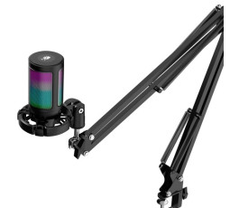 Игровой стрим микрофон Defender Impulse GMC 650 USB, RGB, стойка, провод 1.7 м.