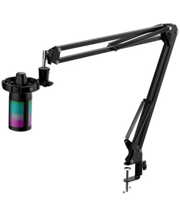 Игровой стрим микрофон Defender Impulse GMC 650 USB, RGB, стойка, провод 1.7 м.