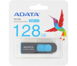 Флеш накопитель 128Gb USB 3.0 AData UV128 AUV128-128G-RBE черный/синий