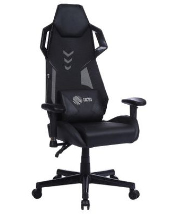 Кресло игровое Cactus CS-CHR-090BL, эко.кожа/сетка крестов. нейлон, черный Кресло игровое Cactus CS-CHR-090BL, эко.кожа/сетка крестов. нейлон, черный