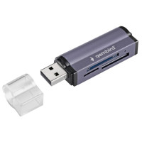 Картридер внешний Gembird FD2-MSD-5 (SD, TF (MicroSD), MS, M2), USB 2.0, алюминий