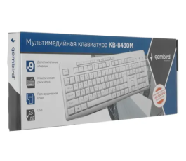 Клавиатура Gembird KB-8430M, белый, USB