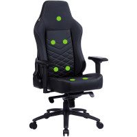 Кресло игровое Cactus CS-CHR-0112BL-M с вибромассажем черный эко.кожа с подголов. крестов. черный