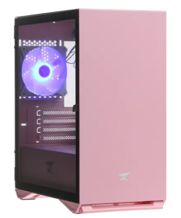 Корпус компьютерный mATX без БП ZET GAMING Rare Minicase MS4 PG ARGB розовый