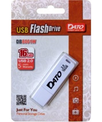 Флеш накопитель 16Gb USB 2.0 Dato DB8001W белый
