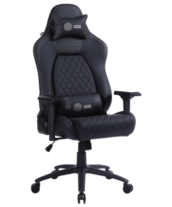Кресло игровое Cactus CS-CHR-130 черный эко.кожа с подголов. крестов. сталь, черный