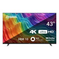 Телевизор 43" Digma DM-LED43UBB33 4K Ultra HD, черный, СМАРТ ТВ, Яндекс.ТВ