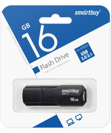 Флеш накопитель 16Gb USB 2.0 SmartBuy CLUE Black (SB16GBCLU-K)