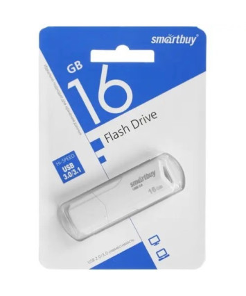 Флеш накопитель 16Gb USB 3.0 SmartBuy CLUE White (SB16GBCLU-W3)